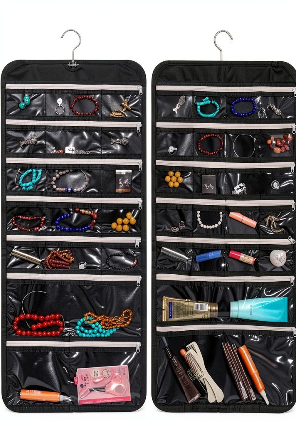 DIOMMELL Black Hanging Jewelry Organizer Fabric Large 47-8