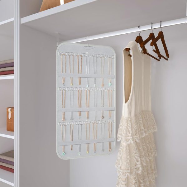 DonYeco Hanging Jewelry Organizer Rotatable Non-Woven Fabric-5