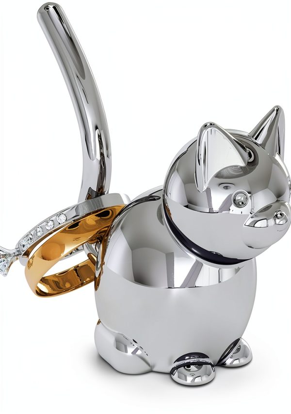 Cat Ring Holder Chrome Metal Jewelry Dish by Umbra-0