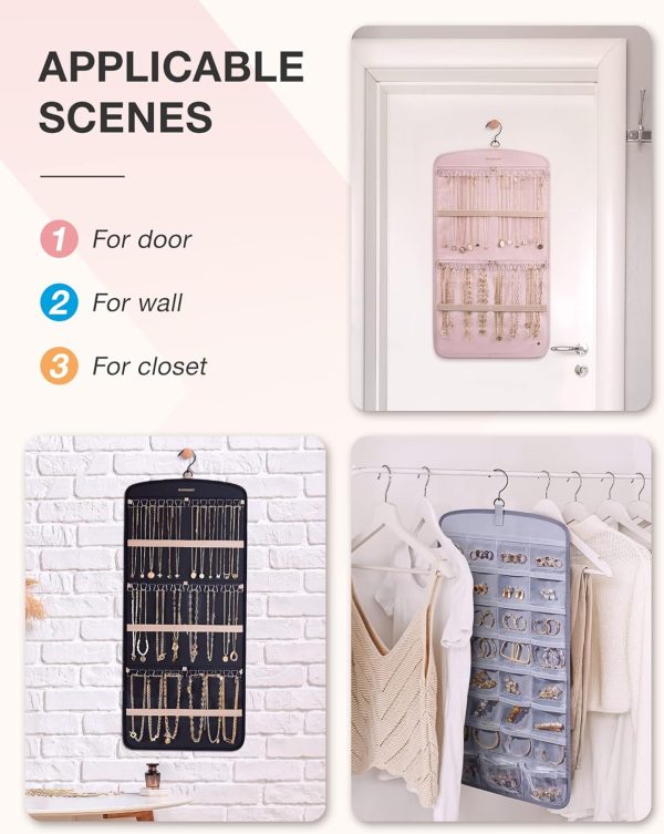 BAGSMART Hanging Jewelry Organizer Large Polyester-4
