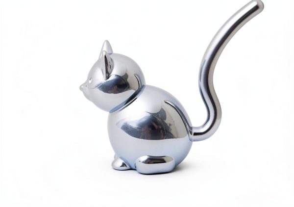 Cat Ring Holder Chrome Metal Jewelry Dish by Umbra-2