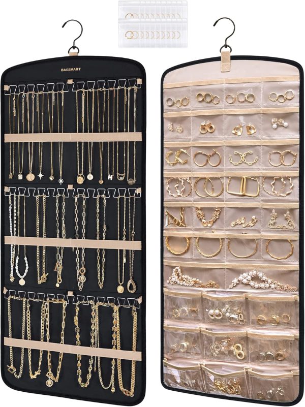 BAGSMART Hanging Jewelry Organizer Large Polyester-0