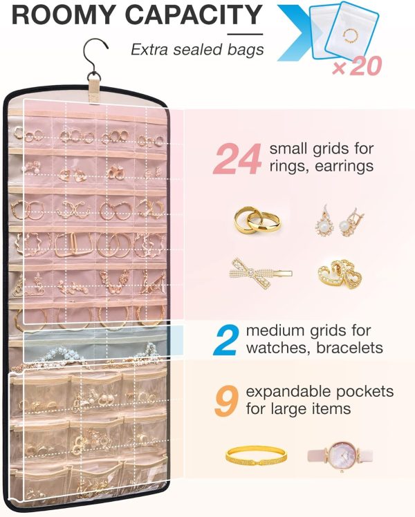 BAGSMART Hanging Jewelry Organizer Large Polyester-2