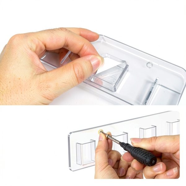 Meaocer Acrylic Glasses Holder Wall Organizer-4