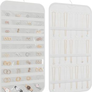 DonYeco Hanging Jewelry Organizer Rotatable Non-Woven Fabric-0