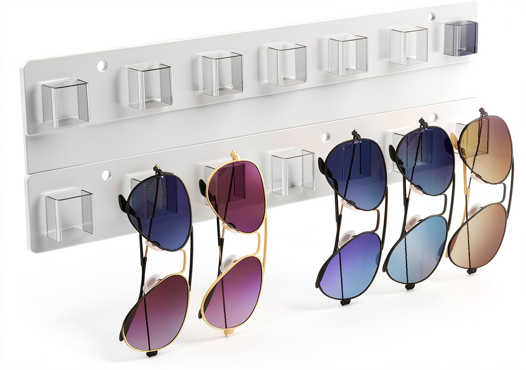 Meaocer acrylic glasses holder mounted on a bedroom wall