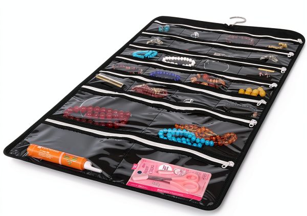 DIOMMELL Black Hanging Jewelry Organizer Fabric Large 47-7