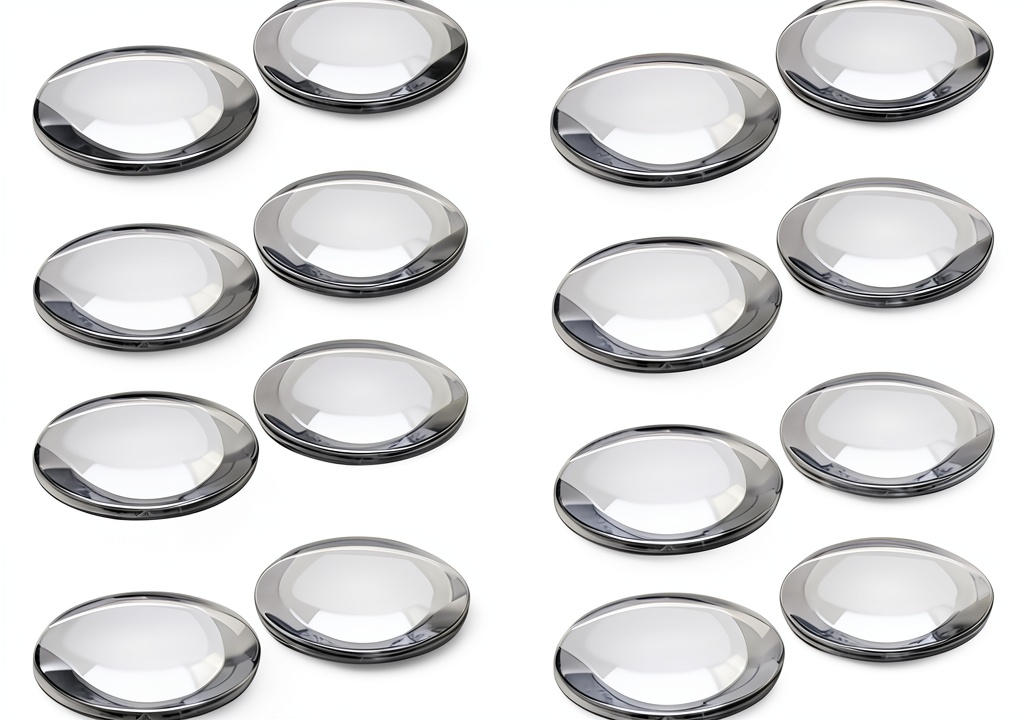 Double convex lenses made of high transparency optical glass