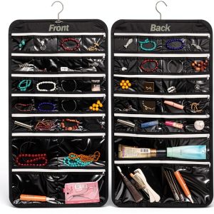 DIOMMELL Black Hanging Jewelry Organizer Fabric Large 47-0
