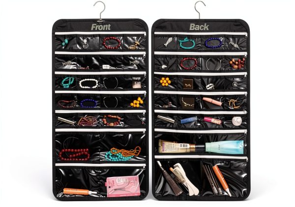 DIOMMELL Black Hanging Jewelry Organizer Fabric Large 47-0