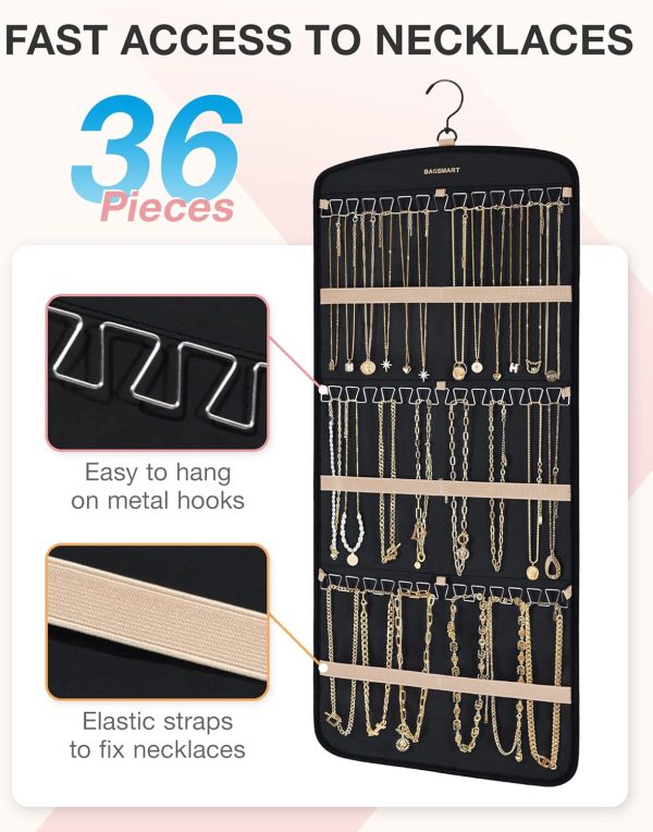 BAGSMART Hanging Jewelry Organizer Large Polyester-1