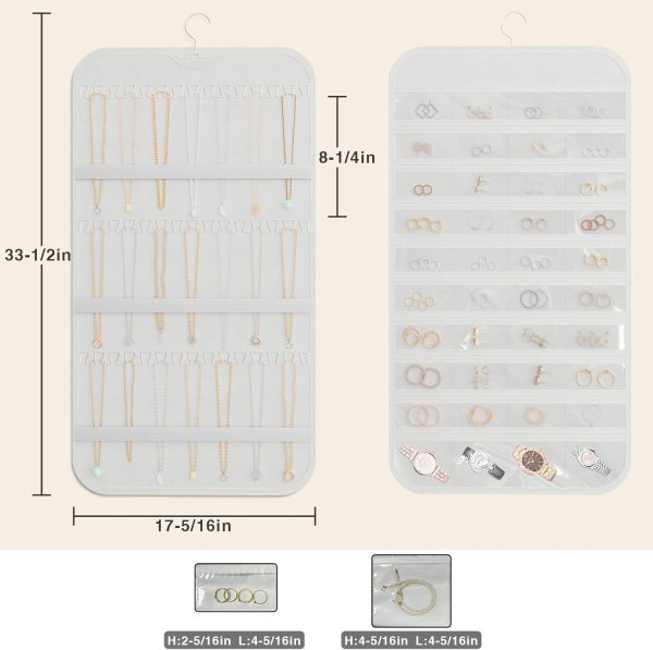 DonYeco Hanging Jewelry Organizer Rotatable Non-Woven Fabric-7