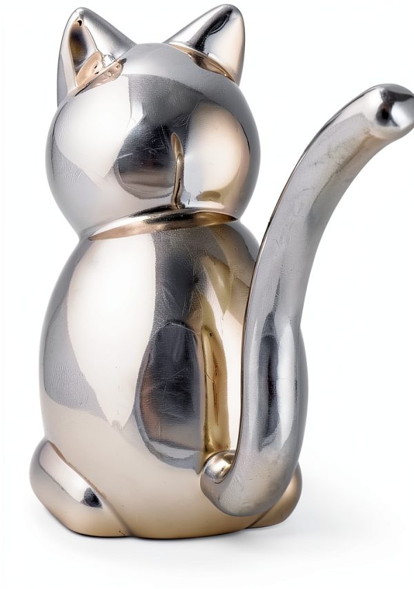 Cat Ring Holder Chrome Metal Jewelry Dish by Umbra-4