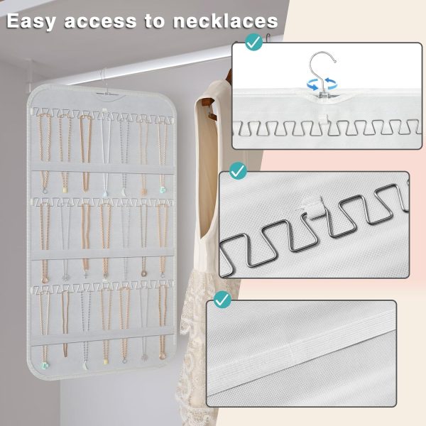 DonYeco Hanging Jewelry Organizer Rotatable Non-Woven Fabric-1