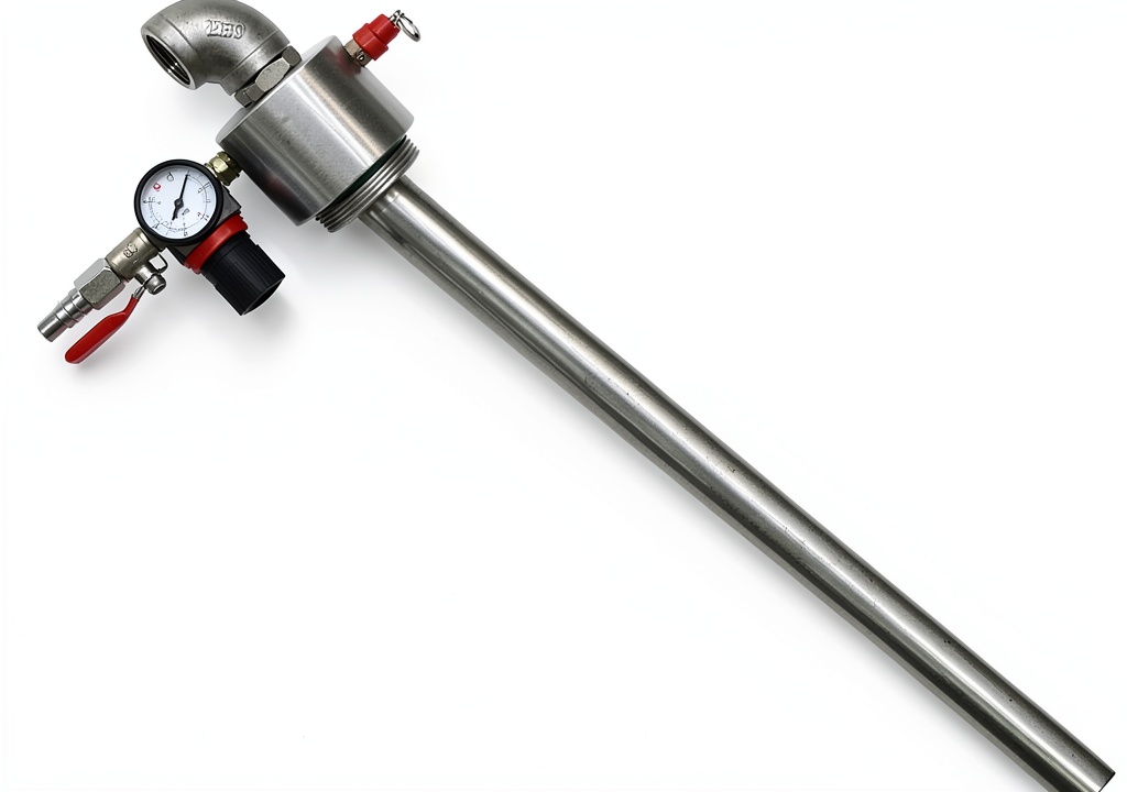 Installing Drum Air Operated Oil Transfer Pump HYYKEJI Pneumatic Barrel Pump on a wooden workbench