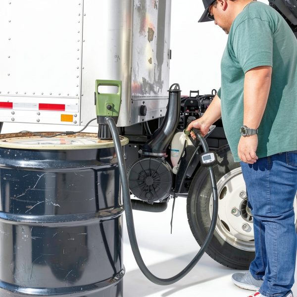 TERA PUMP Plug In Electric 55 Gallon Drum Pump, 7.1 GPM, 110V AC, Telescopic Tube, Flow Meter - 55 Gallon Drum Pump to 275 Gallon IBC Totes - For Engine Oil, Hydraulic Fluid, Diesel, Kerosene-1