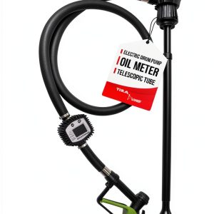 TERA PUMP Plug In Electric 55 Gallon Drum Pump, 7.1 GPM, 110V AC, Telescopic Tube, Flow Meter - 55 Gallon Drum Pump to 275 Gallon IBC Totes - For Engine Oil, Hydraulic Fluid, Diesel, Kerosene-0