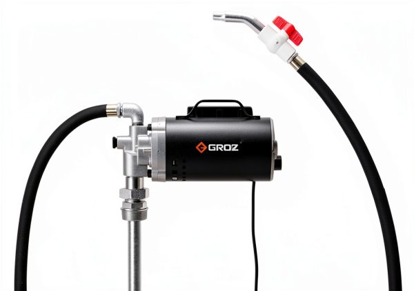 GROZ Heavy Duty Electric Oil Transfer Pump - 110V 115V 120V AC, 8 GPM Flow Rate, Self-Priming with 2-inch Bung Adaptor for 55 Gallon Drums (45555)-0