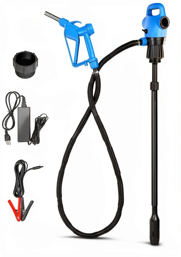 Electric Drum Barrel Pump Uotnam 55 Gallon DEF55 Blue Stainless Steel-0