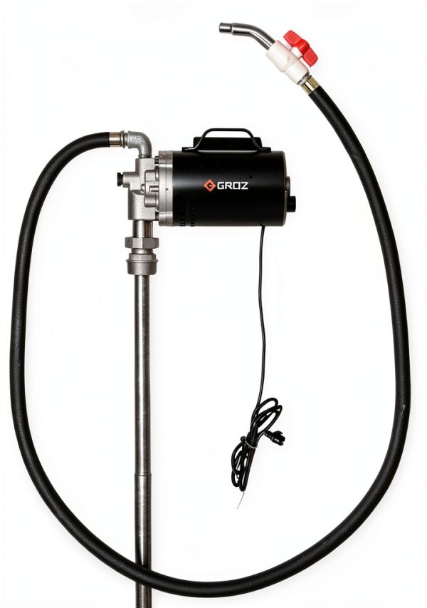 GROZ Heavy Duty Electric Oil Transfer Pump - 110V 115V 120V AC, 8 GPM Flow Rate, Self-Priming with 2-inch Bung Adaptor for 55 Gallon Drums (45555)-1