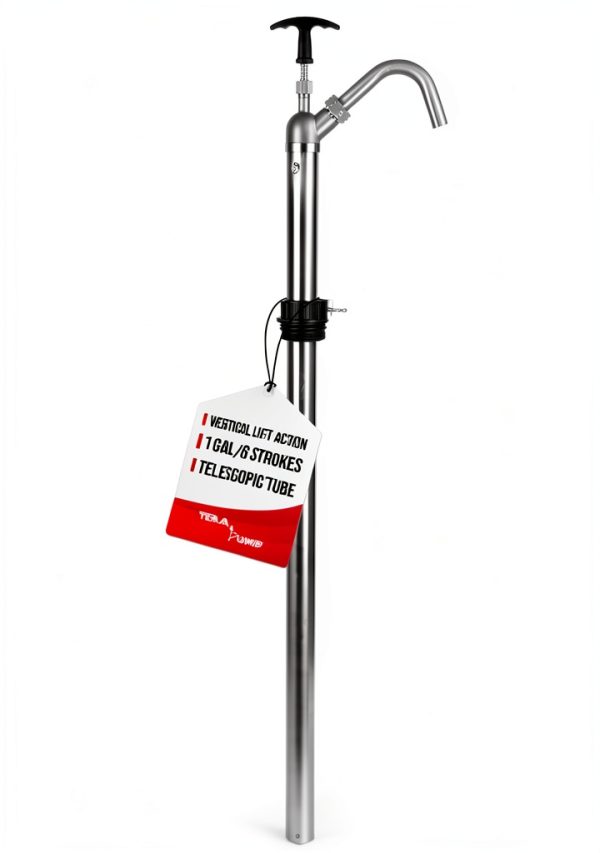 TERA PUMP 316 Stainless Steel Manual Drum Pump 15-55 Gallon-0