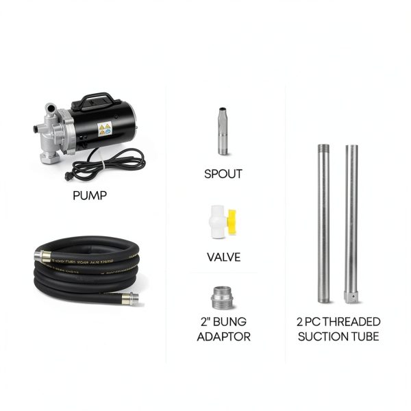 GROZ Heavy Duty Electric Oil Transfer Pump - 110V 115V 120V AC, 8 GPM Flow Rate, Self-Priming with 2-inch Bung Adaptor for 55 Gallon Drums (45555)-5
