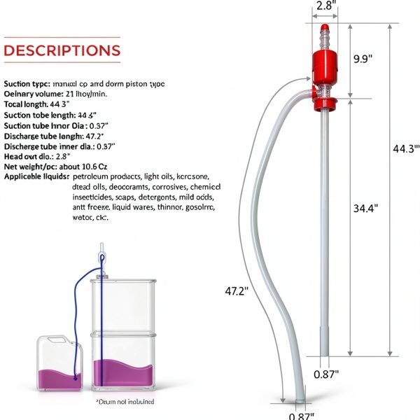 Economy Plastic Drum Siphon Pump by BayTec 5‑55 Gallon-2